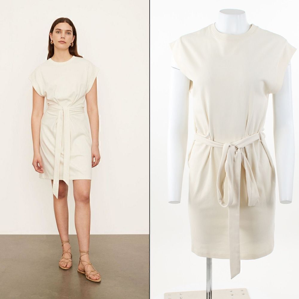Vince Tiewaist Cotton Knit Dress Inpampas